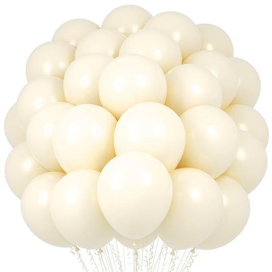 Voircoloria Ivory White Balloons, 66pack 12inch Latex Party Balloons for Wedding, Birthday, Graduation, Bridal Shower, Baby Shower, Gender Reveal, Anniversary, Bachelorette Party Decorations