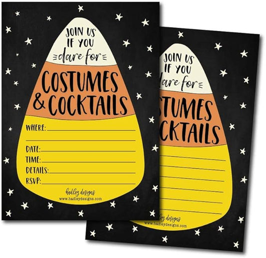Hadley Designs 25 C&y Corn Costume Party Invitations Halloween, Birthday Invites Kids-Kids Halloween Party Invitations Adult Halloween Invitations Kids, Halloween Birthday Party Invitations