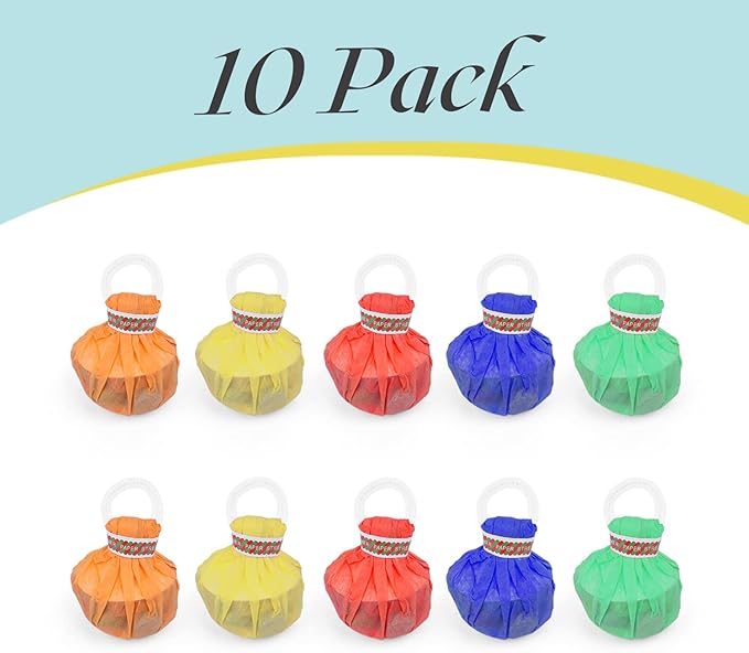 10Pack Colorful Streamer Poppers, No Mess Multi-Color Paper Crackers, Hand Throw Confetti Streamers for Birthday, Wedding, Party Celebrations