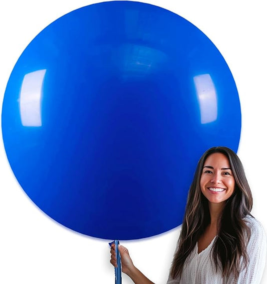 PartyWoo Royal Blue Balloons 4pcs of 36 Inch Dark Blue Latex Balloons for Wedding Baby Shower Gender Reveal Anniversary Graduation Under The Sea Men Birthday Bachelorette Party Decorations Blue-Y5