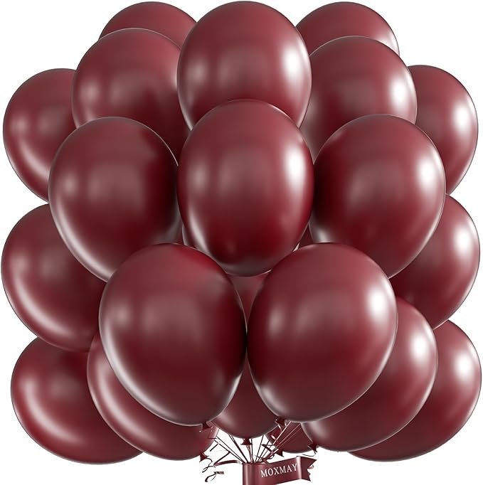 50pcs 12" Party Decoration Matte Latex Balloon for Birthday Wedding Anniversary Christmas Festival (Burgundy)