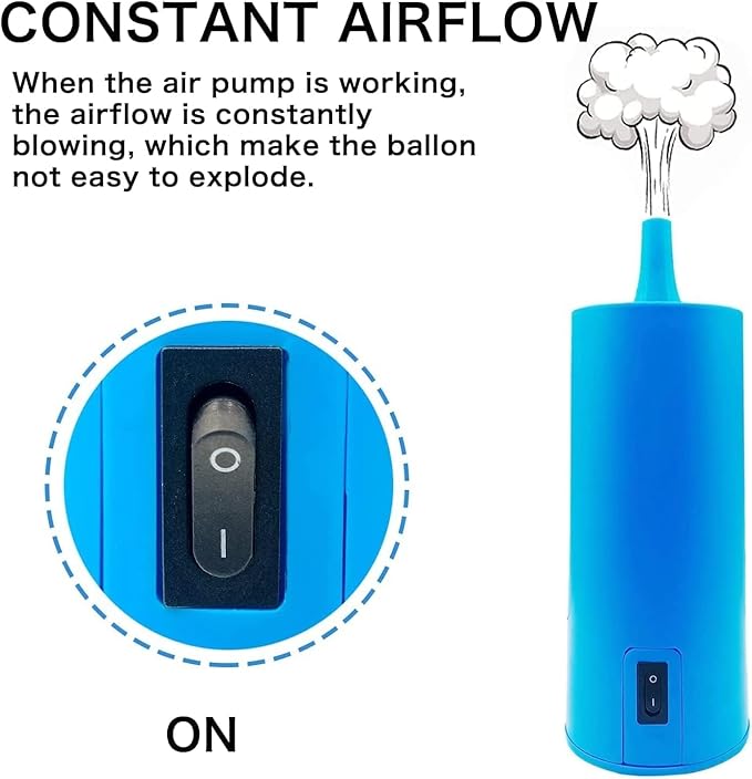 Balloon Pump Electric Air Pump for Balloons Portable Balloon Inflators Blower Machine for Birthday Party Balloon Decorations for Long Animal Twisty Curly Balloon, Foil Balloons(12V 18W)