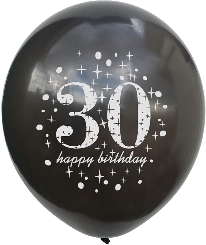 SHUNTAI 30th birthday balloons for Him Her Gold and Black 30th Birthday Decorations Latex Gold Confetti Balloon 30 Years Old Anniversary Theme Happy Birthday Party Supplies 15 Pack 12 inch
