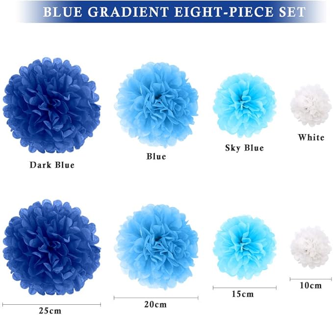 Paper Pom Poms Hanging Paper Flower Ball Wedding Party Celebrations Decorations Outdoor Decoration Flowers Craft for Party Birthday party (BL-8PCS)