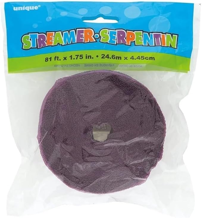 Pretty Purple Crepe Streamer - 81 ft (1 Count) - Vibrant Party Decoration For Birthdays, Weddings & Events