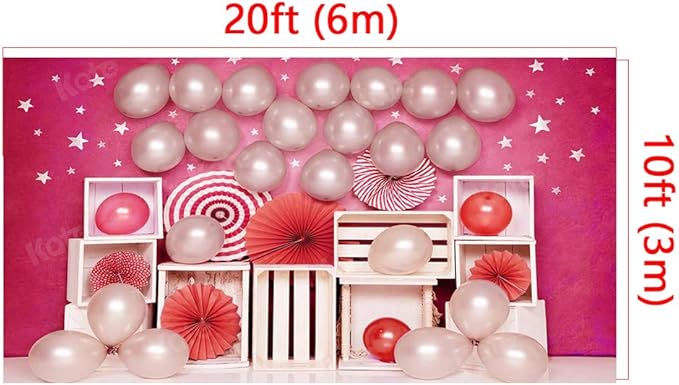Kate 20x10ft Hot Pink Background for Photography Ballon Babyshower Background Birthday Party Decoration Backdrop