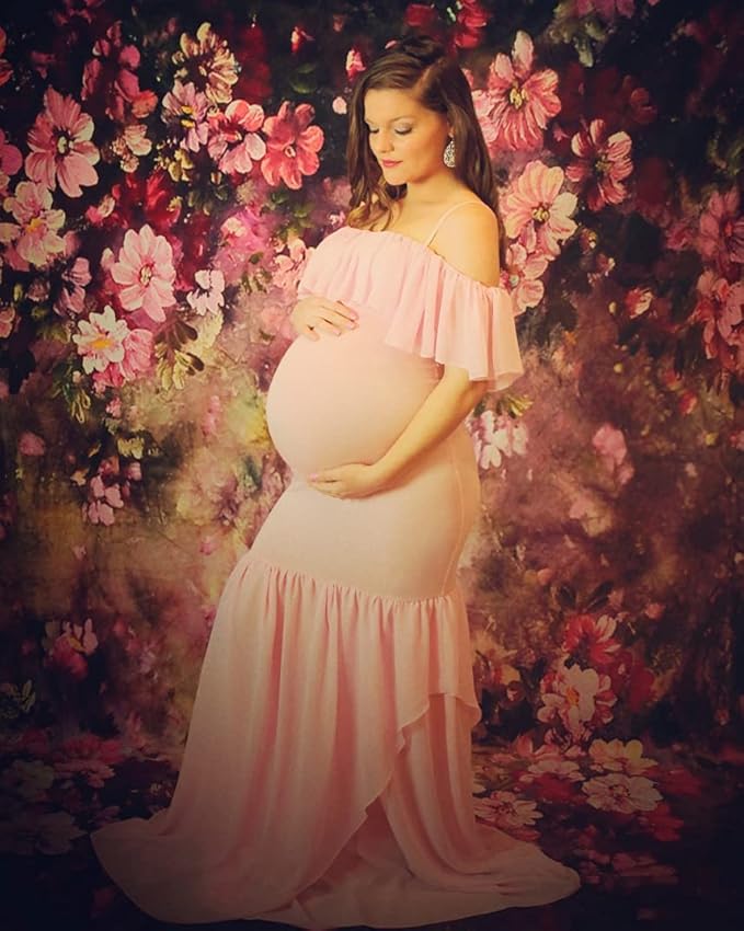 Kate 8x8ft Abstract Photography Backdrops Painting Pink Flowers Photo Background for Princess Backdrop
