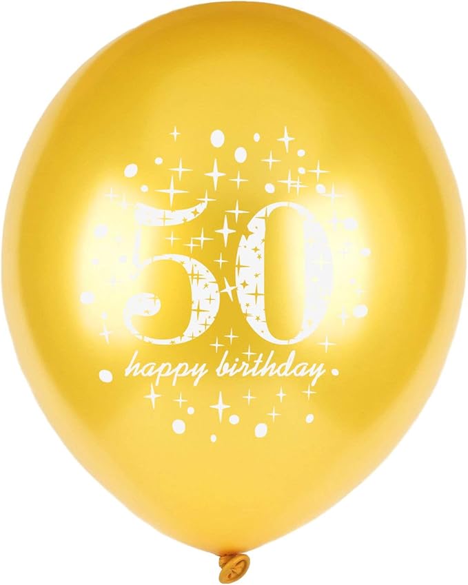 SHUNTAI 50th Birthday Balloons Black and Gold 50th Birthday Decorations Latex Confetti Balloons for Women & Men 50 Year Old Party Decor Supplies 15 Pack 12 Inch