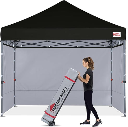 MASTERCANOPY Pop-up Canopy Tent with Sidewalls (10x10,Black)