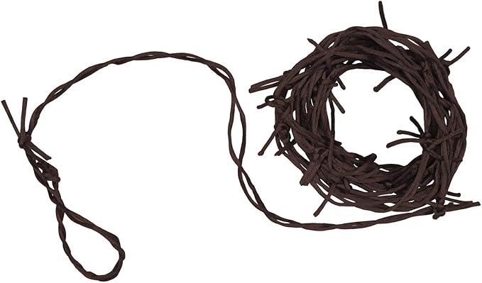Beistle Rusty Barbed Wire Garland, Faux Barb Wire Halloween Decorations, Twisted Cord for Haunted House, Halloween & Western Party Décor, 12’