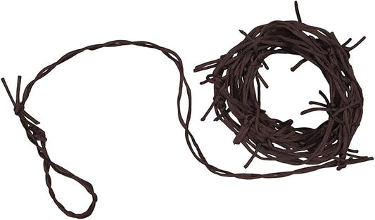 Beistle Rusty Barbed Wire Garland, Faux Barb Wire Halloween Decorations, Twisted Cord for Haunted House, Halloween & Western Party Décor, 12’