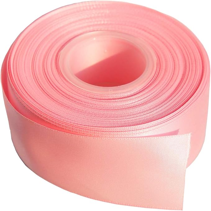 ITIsparkle 11/2" Inch Double Faced Satin Ribbon 25 Yards-Roll Set for Gift Wrapping Party Favor Hair Braids Hair Bow Baby Shower Decoration Floral Arrangement Craft Supplies, Pink Ribbon