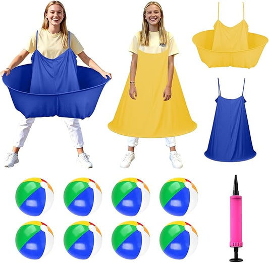 Granny Pants Outdoor Game, Granny Pants Yard Game for Adults with Bouncy Balls and 1 Air Pump (Random Colors), Granny Pants Game Granny Skirt Outdoor Game for Family Reunion Team Game Party