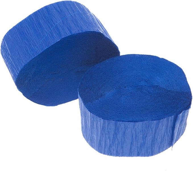 Premium Royal Blue Crepe Paper Streamer - 81 ft (1 Pc) - Perfect for Birthdays, Weddings, and Events