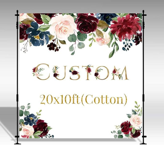 Mocsicka Cotton Backdrop for Birthday Baby Shower Weeding Event Party Background Banner (20x10ft)