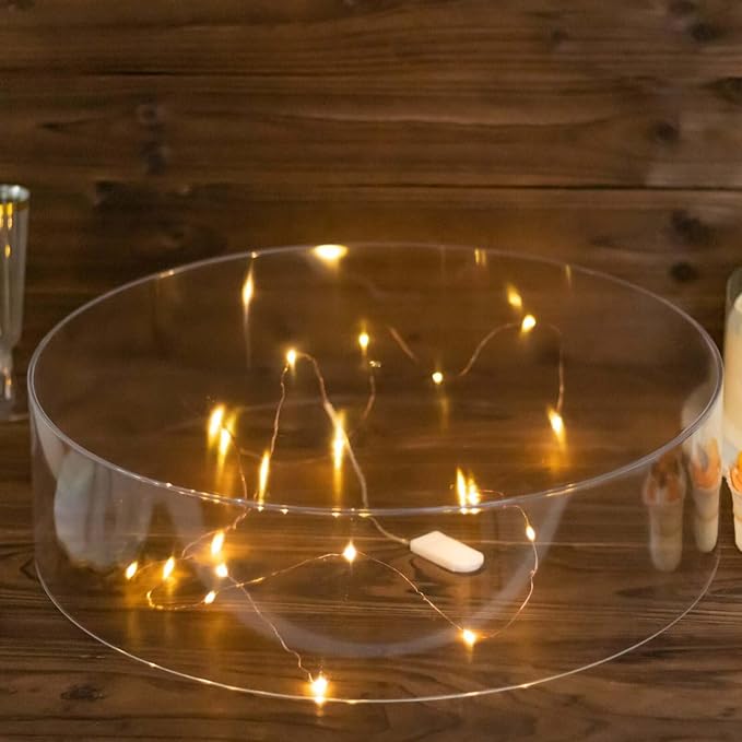 Efavormart 18" Round Clear Acrylic Cake Stand, Transparent Fillable Display Box, Pedestal Riser with Hollow Bottom for Weddings, Parties, Banquets, and Creative Dessert Displays