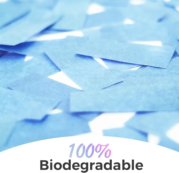 1.2LBS Confetti,Pale Sky Blue Biodegradable Confetti - Rectangular Fluttering Tissue Paper Confetti for Gender Reveal and Launcher use – Parties, Concerts and Weddings for Events