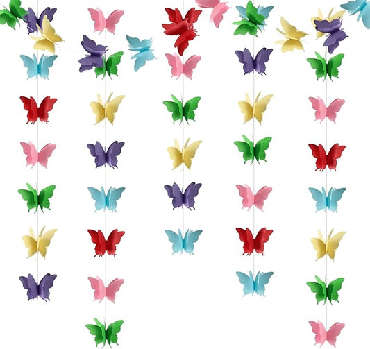 Butterfly Decorations, Butterfly Birthday Decorations for Wedding Baby Shower Birthday Party Decorations Rainbow Pack of 4, 10001