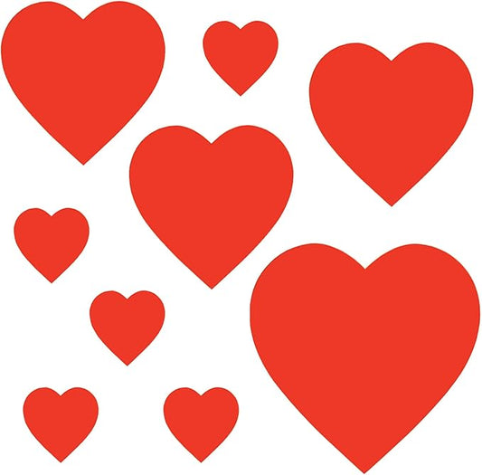 Beistle Printed Heart Cutouts – 9 Red Heart Cardstock Decorations in 3 Sizes for Valentine’s Day Displays, Wedding Celebrations, Romantic Events, Wall and Window Décor, 4”, 8.5”, 12”