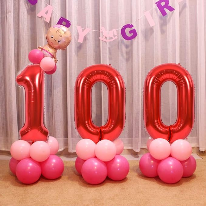 TONIFUL 40 Inch Red Large Numbers Balloons 0-9, Number 8 Digital 8 HeliumFoil Mylar Big Number Balloons for 2026 Mother's Day New Year Eve Graduation Valentine's Day Birthday Party Anniversary Party
