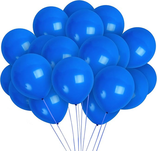 Treasures Gifted Matte Royal Blue Balloons 72 Pack - Premium Navy Blue Balloons - 12 Inch Latex Party Decorations - Party Supplies - Globos Azul