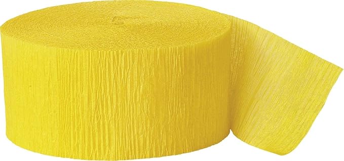 Yellow Crepe Crepe Paper Roll Streamer - 81 ft (Pack Of 1) - Perfect For Parties, Decorations & Events