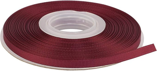Ribbonitlux 1/4" Wide Solid Grosgrain Ribbon 25 Yards (277-Burgundy）, Set for Gift Wrapping, Party Decor, Sewing Applications, Wedding and Craft