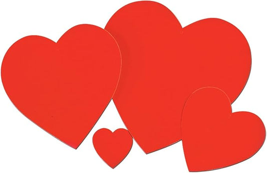 Beistle Printed Red Heart Cutouts – 48 Pack Double-Sided Cardstock Paper Decorations for Valentine’s Day, Romantic Events, Love Themes, Weddings and Celebrations, 8.5"