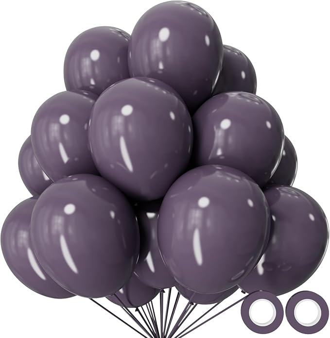 110pcs Dusty Purple Balloon 12 Inch, Dusty Purple Latex Balloons for Birthday Party Baby Shower Wedding(with 2 Ribbons).