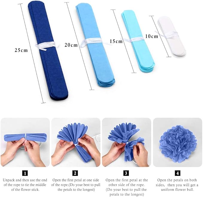 Paper Pom Poms Hanging Paper Flower Ball Wedding Party Celebrations Decorations Outdoor Decoration Flowers Craft for Party Birthday party (BL-8PCS)
