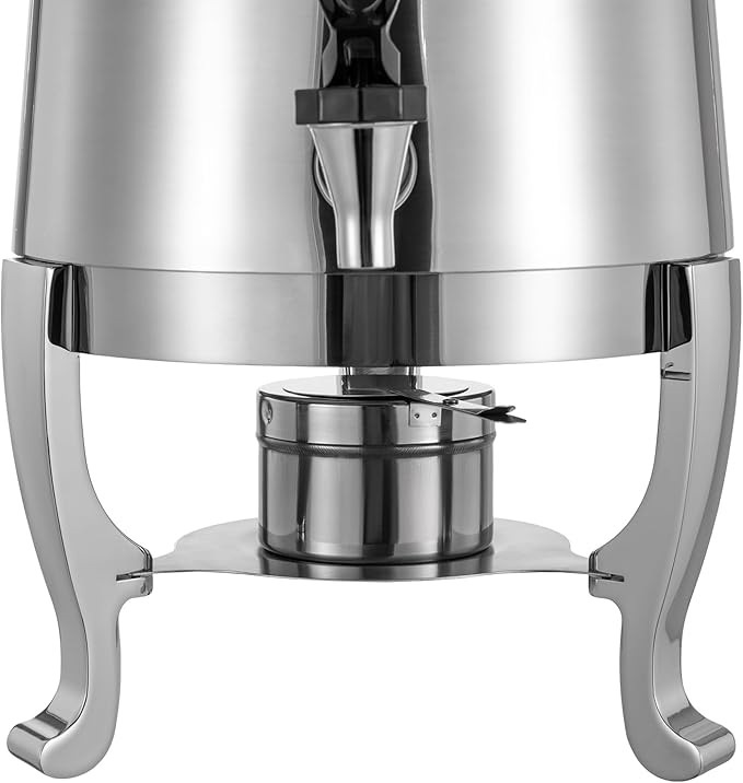 13L/3.43Gal Beverage Dispenser, Stainless Steel Hot Cold Drinks Urn with Fuel Stand, Thermal Tea Juice Milk Coffee Chafer Dispenser with Faucet for Parties Buffet Commercial Use (silver)