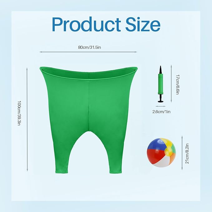 Granny Pants Yard Game – Oversized Stretchy Pants Outdoor Toss Game with Bouncy Balls & Pump, Fun Reunion Party Game for Adults, Perfect for Backyard, Field Day & Team Activities