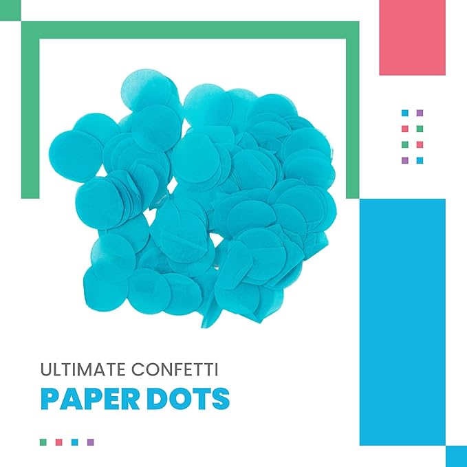 Ultimate Confetti, Turquoise Biodegradable Confetti Circles - Flame-Resistant and Slow-Falling Round Tissue Paper Confetti for Cannon and Launcher use – Best for Celebrations - 1 lb, 16 oz