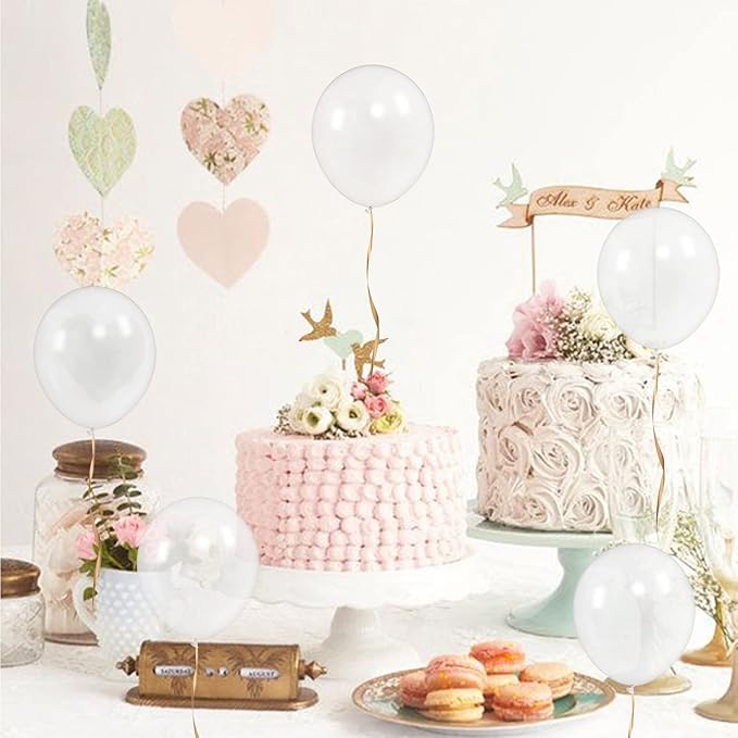 Clear Balloons 110Pcs, 5 Inch Small Latex Party Balloons, Mini Thick Clear Birthday Balloons for Birthday Wedding Baby Showe Decorations.