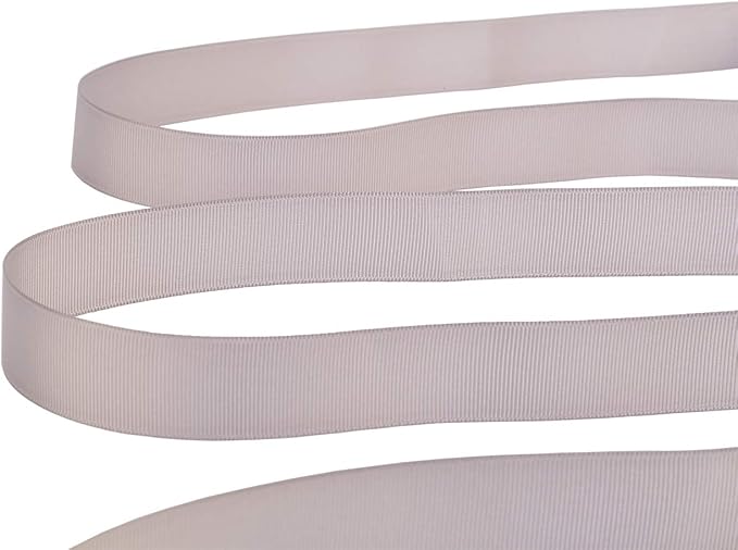 Ribbonitlux 1" Wide Solid Grosgrain Ribbon 25 Yards (012-Silver）, Set for Gift Wrapping, Party Decor, Sewing Applications, Wedding and Craft