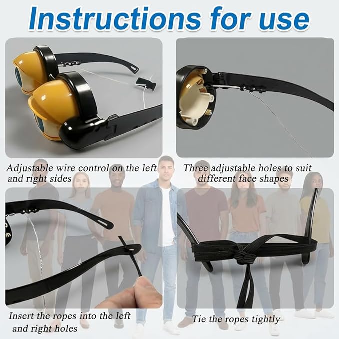 2Pcs Funny Glasses for Adults Crazy Eye Glasses(with 2 Glasses Cords), Eyes Glasses Adult Size Silly Sunglass With Blinking Eyeball for Party and Performances