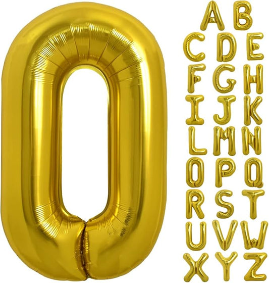 TONIFUL 40 Inch Large Gold Letter O Balloons, Foil Mylar Big Balloons for 2026 New Year Eve Graduation Wedding Baby Shower Birthday Party Anniversary Supplies Decorations