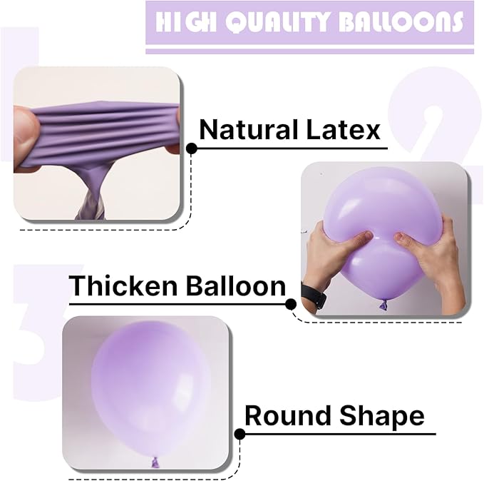 PartyWoo Lavender Balloons 99pcs Different Sizes Pack of 36 18 12 10 5 Inch Light Pastel Purple Lilac Balloon Arch Kit for Baby Shower Bachelorette Fairy Birthday Princess Party Decorations Purple-Q10