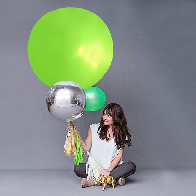36 Inch Giant Latex Balloons, Pastel Lime Green Round Balloons for Birthdays Weddings Receptions Festival Party Decoration, Pack of 5 Pcs