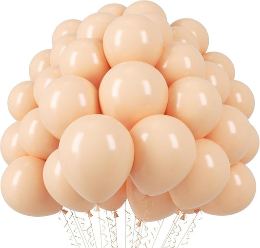 Voircoloria 110pcs Blush Balloons 12inch Nude Latex Party Balloons for Graduation, Wedding, Birthday, Bridal Shower, Baby Shower, Boho Theme Party, Anniversary Party Decorations