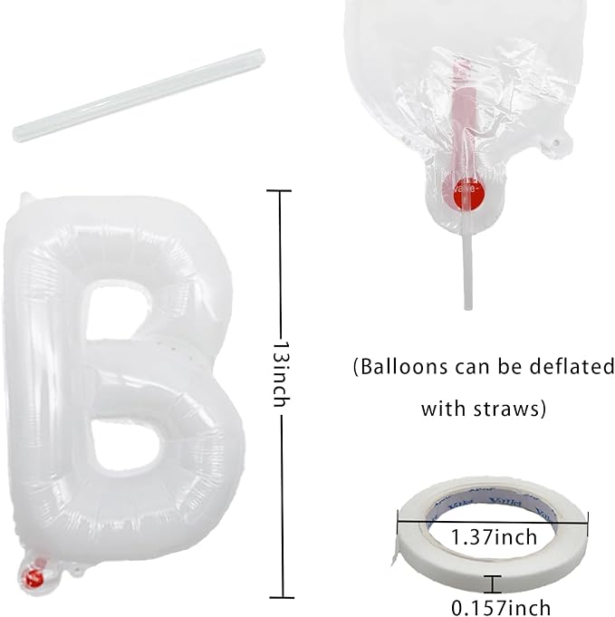 White Happy Birthday Balloon Banner 16 Inch - White Birthday Decorations Happy Birthday Sign Reusable Foil Letters Balloons Suitable for Men, Women Party Decorations,Birthday Decor Party Supplies