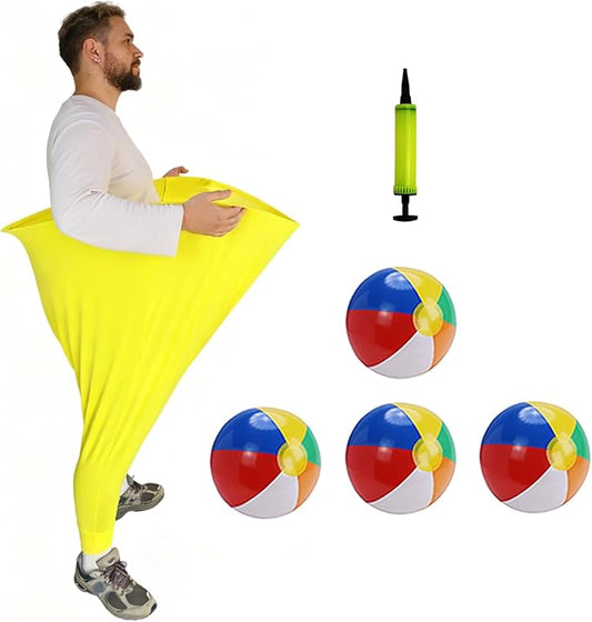 Granny Pants Yard Game – Oversized Stretchy Pants Outdoor Toss Game with Bouncy Balls & Pump, Fun Reunion Party Game for Adults, Perfect for Backyard, Field Day & Team Activities