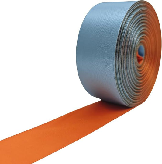 Double Faced Satin Ribbon, 1-1/2 Inch 30 Yards, Dusty Blue & Herm Orange Two-Tone Ribbon for Gift Wrapping, Flower Bouquet, Bow, Hair, Wedding, DIY Crafts, Holiday Party Decorations