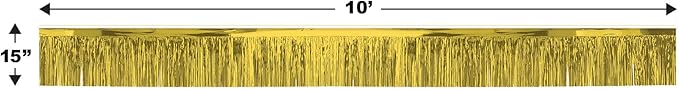2-Ply FR Metallic Fringe Drape (gold) Party Accessory (1 count)
