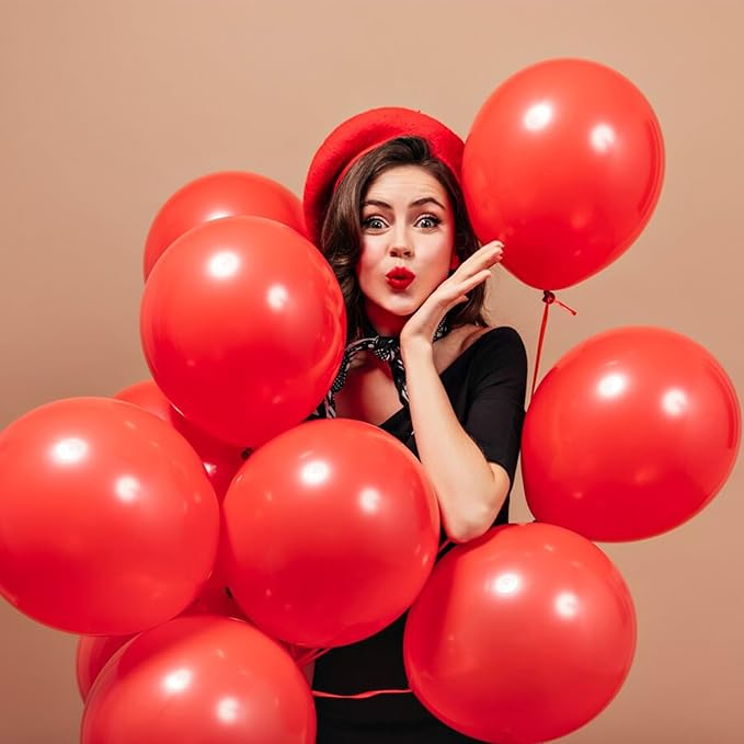 Red Balloons Red Birthday Decorations 30 Pack 18 inch Round Latex Balloons for Wedding Anniversary Birthday Valentine's 4th of July Independence Memorial Day Patriotic Party Decorations