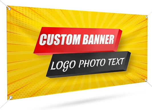 Custom Banners and Signs Customize Outdoor with Picture Photo Logo Text Personalized Horizontal Banner for Business Parties Birthday Graduation Wedding Christmas 8'x4'