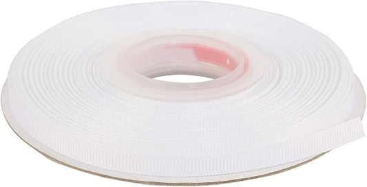 Ribbonitlux 1/4" Wide Solid Grosgrain Ribbon 25 Yards (029-White）, Set for Gift Wrapping, Party Decor, Sewing Applications, Wedding and Craft