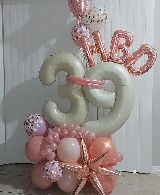 40 Inch Beige Number 9 Balloons for 9th Birthday Decorations Boys Girl, Giant Self-Sealing Cream Foil Number 0-10 White Sand Balloon for Women Men Party Anniversary Baby Shower Supplies