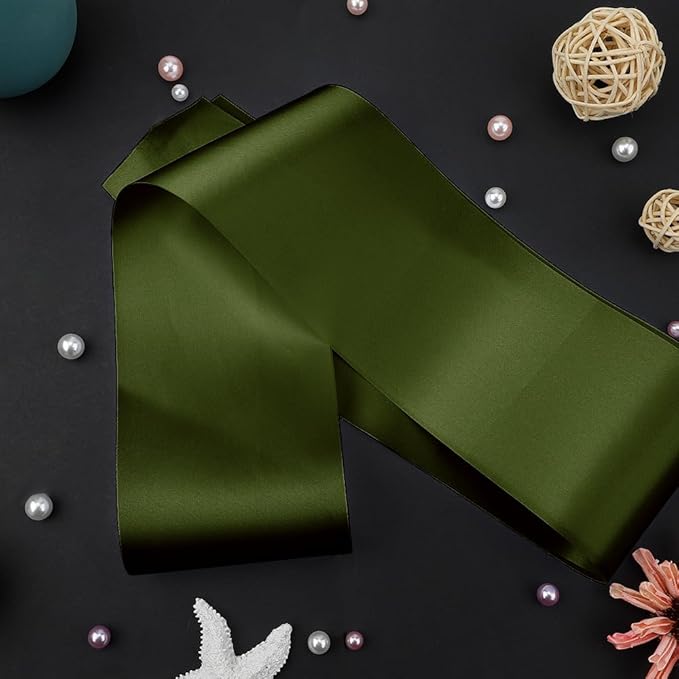 12 Pcs Mossgreen Satin Sash - Plain Sash for Birthday, Wedding, Graduation, DIY, Beauty Pageant, Hen Party, Homecoming