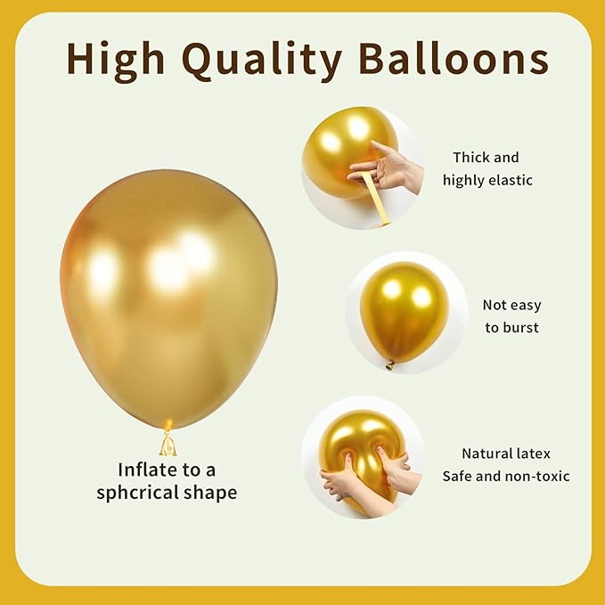 Black Gold Balloons Kit, 60pcs 12 Inch Black White and Gold Confetti Balloons for Graduation Birthday Anniversary Wedding Party Decorations